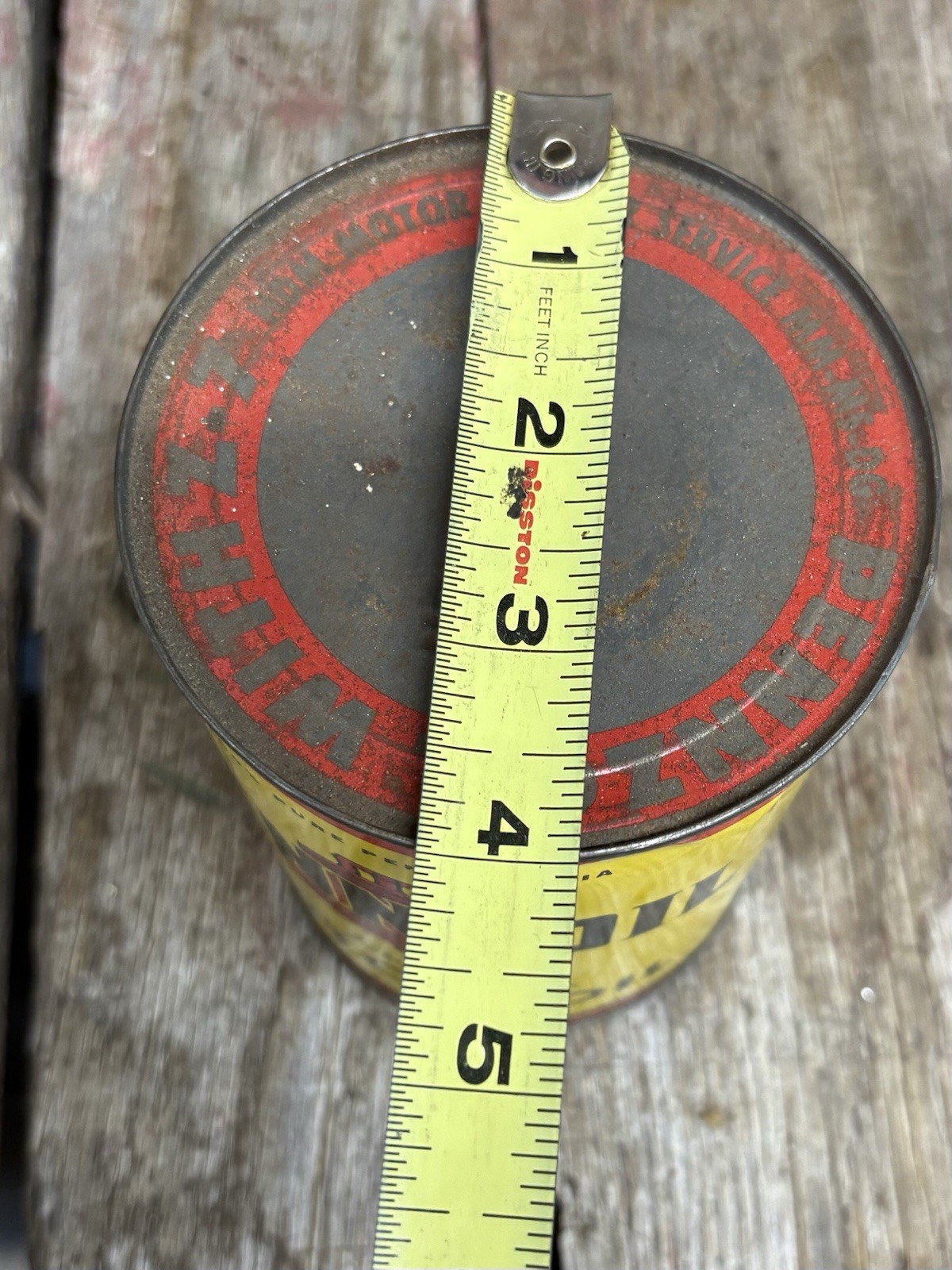 Vintage 1 Qt NOS Unopened Pennzoil Motor Oil Tin Can w/ Liberty Bell Advertising