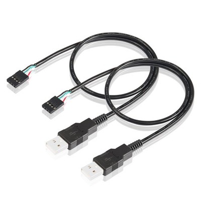 USB 2.0 Stecker auf 4 Pin Mainboard Header Kabel 50cm 2er Pack