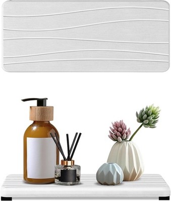 2PCS Water Absorbing Stone Tray, Fast Drying Stone Sink Tray, Water Absorbent