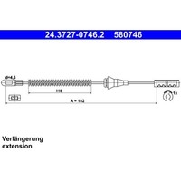1X Seilzug, Feststellbremse ATE 24.3727-0746.2 Passend FüR Opel Vauxhall