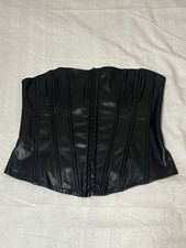 Zara Women's Black Solid Corset Top M Regular Size Corset Style Music Festival