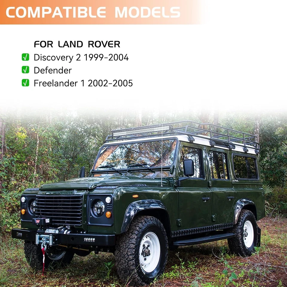 2x For Land Rover Discovery 2 Defender Front Fender Amber LED Side Marker Lights Foto 4 de 4