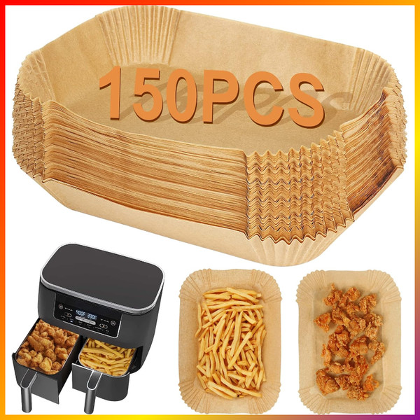150 StüCk Backpapier FüR HeißLuftfritteuse Air Fryer ZubehöR 7.6-9.5 L-image