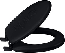 Bath Bliss Extra Soft Standard Round Toilet Seat, Decorative Vinyl