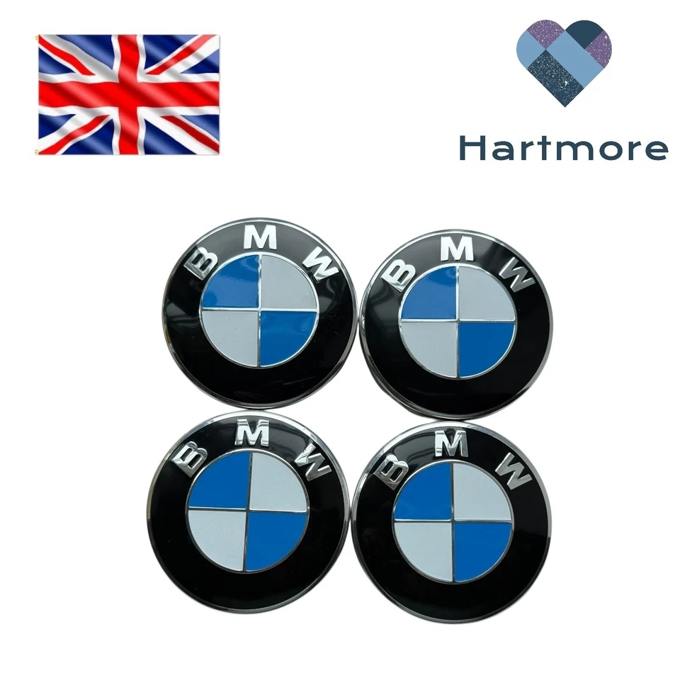 Set of 4 BMW Wheel Centre Caps 68mm - 1 3 5 7 Series, X5 X6 M & Z Series - Image 1 of 4