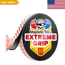 Super Sticky Magnetic Tape - 10ft x 1/2in Adhesive Strip for Crafts Organizing