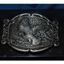 Flying Eagle With Mountain Backdrop Silver Tone Belt Buckle