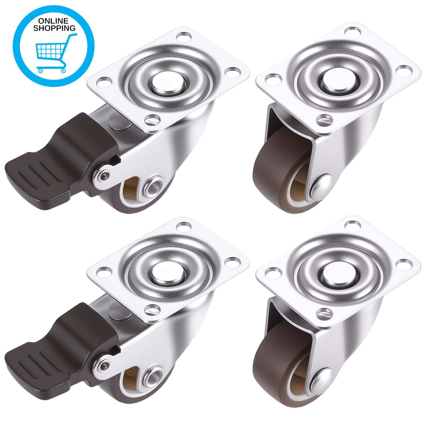 4 Pcs Heavy Duty Castor Wheels for Furniture Castors Wheels, 25Mm Small Furnitur