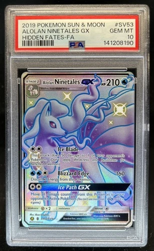 2019 Pokemon SM Hidden Fates Alolan Ninetales GX #SV53/SV94 PSA 10 GEM MINT