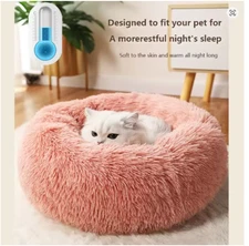 40-70cm Plush Pet Bed – Soft Warm Round Washable Dog & Cat Nest