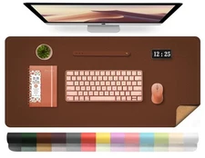 Leather Desk Pad Protector, 39.4'' X 17'' Large Mouse Pad, Office Desk Mat, N...