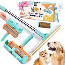 Pet Hair Remover Tool, Long Handle Carpet Rake  Reusable Lint Roller