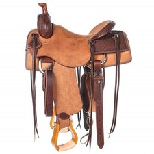 Leather Western Horse Saddle Wade Tree A Fork Work Ranch Roping Trail Tack