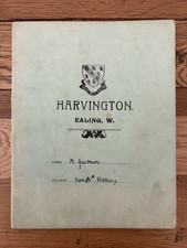 Used School History Exercise Book 1930 Harvington Ealing W