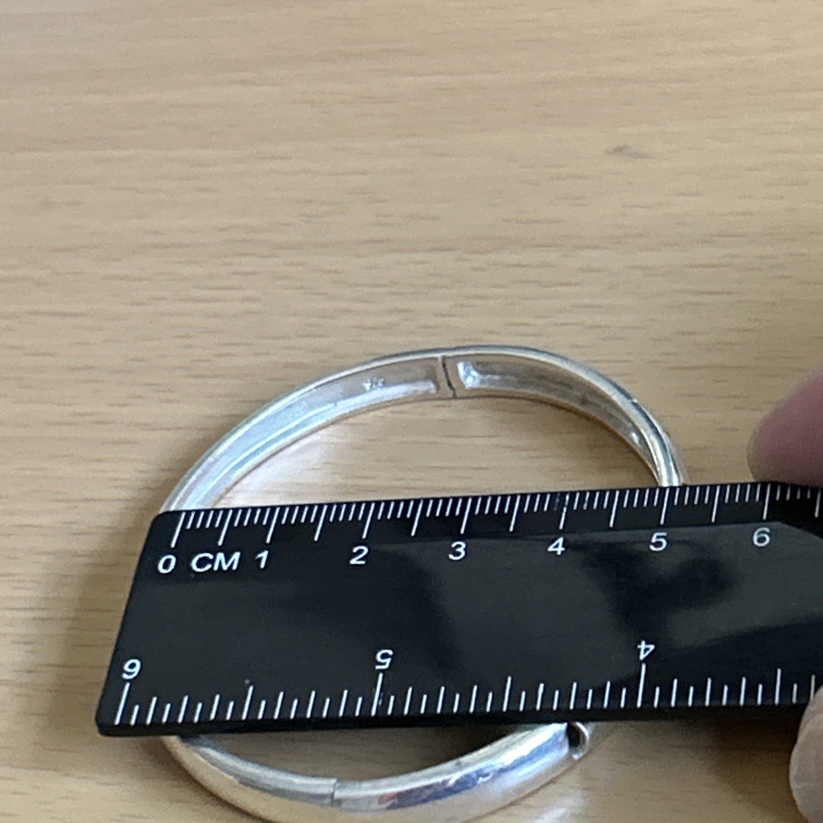 925 Silver cutout Design opening Bangle / Fully H… - image 12