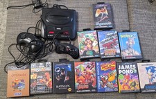 Verkaufe meine Sega Mega Drive 2 Konsole mit umfangreichem Spielepaket