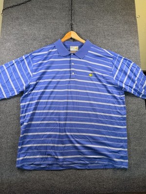 Vtg Augusta National Golf Club Two-Ply Mercerized XXL Blue Striped Master's Logo