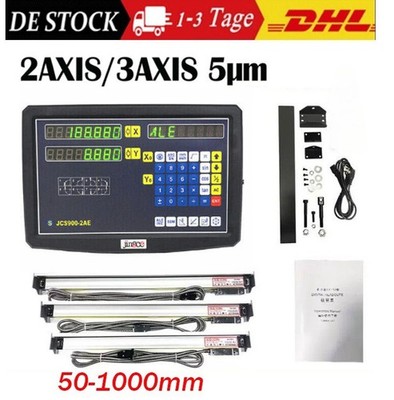 2 / 3 Achsen Digitalanzeige DRO Lineare Skala Scale Hohe Präzision 50-1000mm CNC