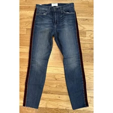 womens CURRENT / ELLIOTT the high waist stiletto velvet striped jeans 27 NWT A7