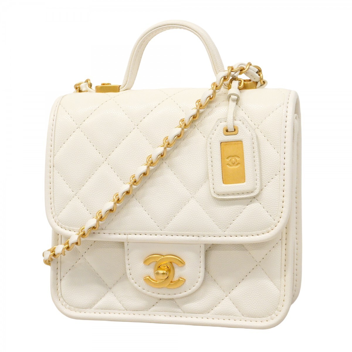 Chanel Matelasse Chain Shoulder Bag in White 490081