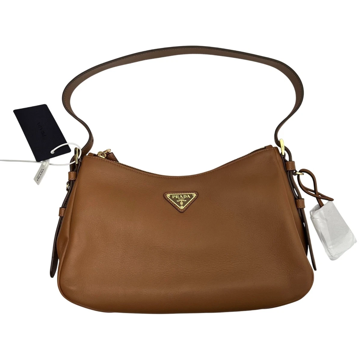 PRADA Brown Leather Shoulder Bags for Women for sale | eBay