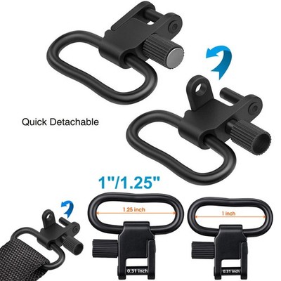 1''/1.25'' Rifle Gun Sling Swivels Quick Detach Heavy Duty Tri-Lock Steel Swivel 