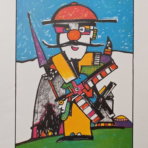 Otmar Alt Don Quichote Goßlar Farboffset glattes Papier signiert 1970er Jahre