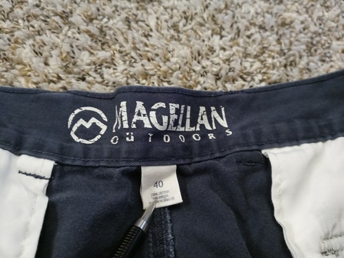 Magellan Mens Khaki Chino Shorts Size 40 (Actual 38) Blue 100% Cotton Flat Front - Picture 3 of 6