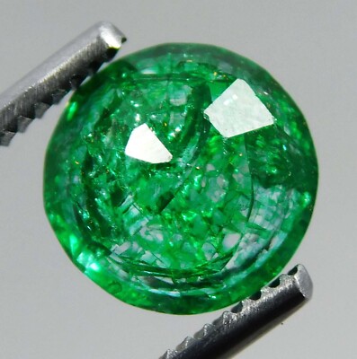 Natural Certified 5.45 Ct Round Cut Colombian Green Emerald Loose Gemstone~