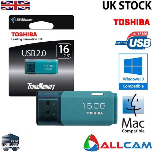 Toshiba TransMemory U202 16GB Memory Stick Pen Flash Drive USB 2.0 - Aqua Blue