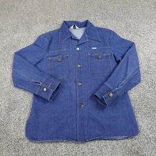 VTG Wrangler Sedgefield Jacket Mens L Blue Jean Denim Barn Chore Western 70s USA