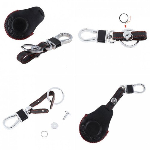 Leather Car Key Shell Protector w/ Hanging Buckle Fit for BMW Mini Cooper 07-14 - Picture 4 of 10