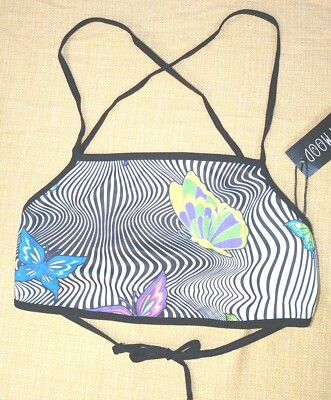 Current Mood Sonic Butterflies Crop Top Rave Wrap Top Size XS New! Festival Top