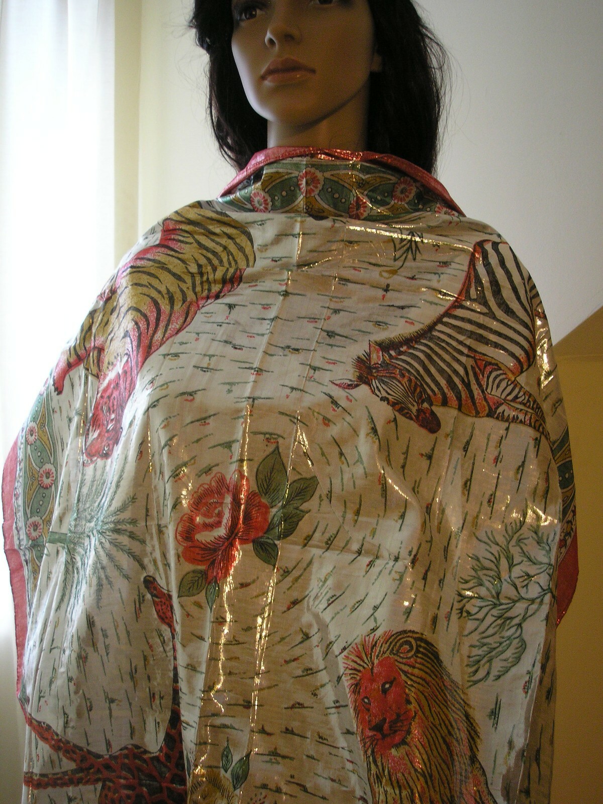 Trendy Metallic Animal Print Scarf - 37x37 Inches - Versatile Purse Accessory-image