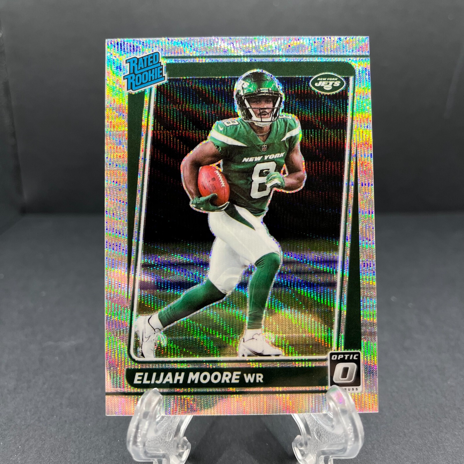 2021 Panini Donruss Optic Rated Wave Prizm /299 Elijah Moore #216 Rookie RC