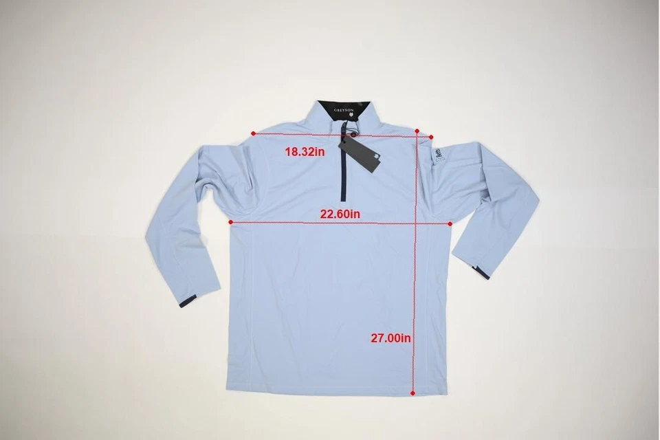 Chaqueta de Golf Italiana Greyson 1/4 Cremallera Tate Pullover Azul Lobo Claro Marca Para Hombres L Foto 4 de 4