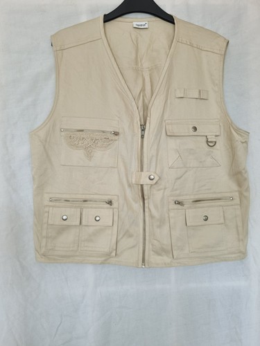 Together women's beige v neck sleeveless cotton waistcoat size 18
