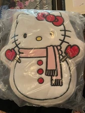Pottery Barn Teen Hello Kitty Snowman Pillow Plush Holiday Christmas NWT