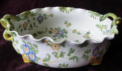 ANTIQUE ITALIAN MAJOLICA CANTAGALLI CENTREPIECE JARDINIERE ROOSTER COCKEREL MARK