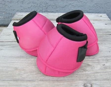 Lot of 3 Pink SM No-Turn Bell Boots for Horses – Heavy Duty Cordura, Soft Padded