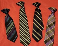 Lot of 4 Boys Clip-On Ties