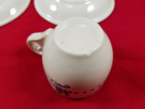 RARE CHILDS SET OF 2 IROQUOIS CHINA MINI CUPS AND SAUCERS PAUL REVERE'S RIDE - Picture 6 of 8