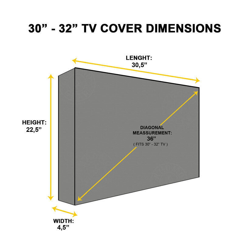 30"-65" Outdoor TV Cover Waterproof 600D Flat Screen Protector Heavy Duty Beige