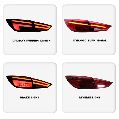 Conjunto de 4 luces traseras LED rojas para Mazda 3/Axela 2014-2018  - Imagen 5 de 8