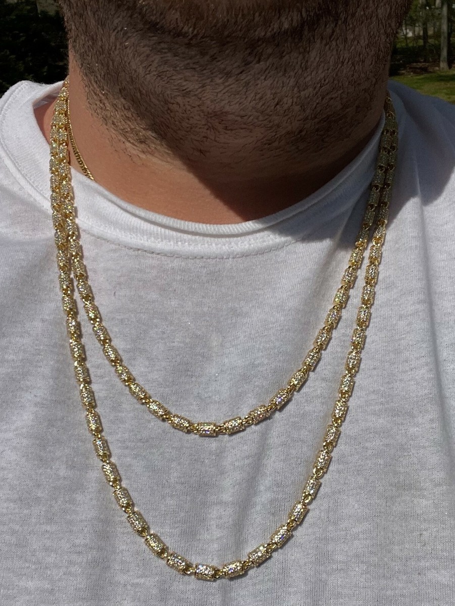 Herren Halskette Löwe Anhänger Massiv 925 Silber 18 Karat