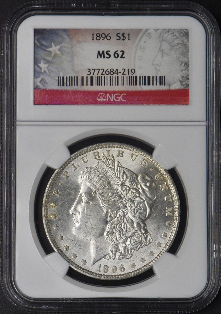 1896 Morgan Silver Dollar - NGC MS62 - Flag Label - ✪COINGIANTS