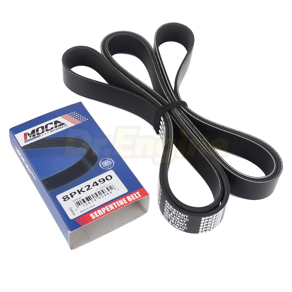 Cinturón serpentino 8PK2490 EPDM apto para Ford Expedition Lincoln Navigator 97-02 4.6 5.4 Foto 4 de 4