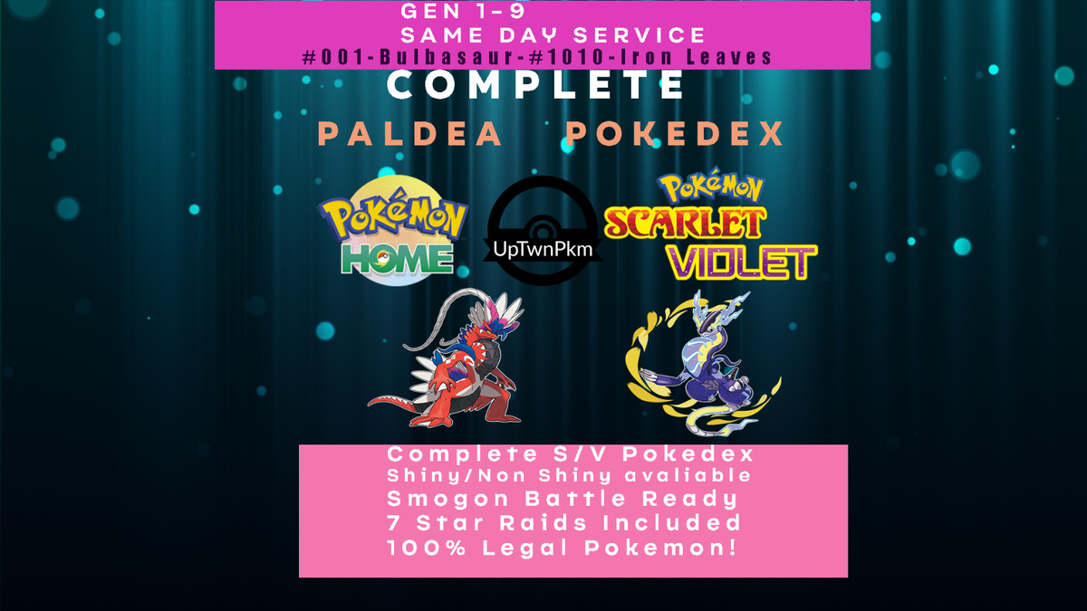 🌟 Pokemon Scarlet & Violet Complete Paldea Pokédex 🌟 🌟 Shiny/Non 🌟