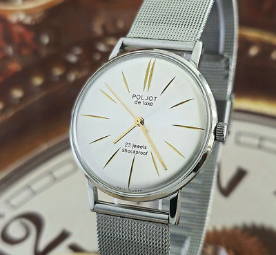 Vintage Watch USSR Poljot De Luxe ULTRA SLIM Wristwatch 23 Jewels 2209