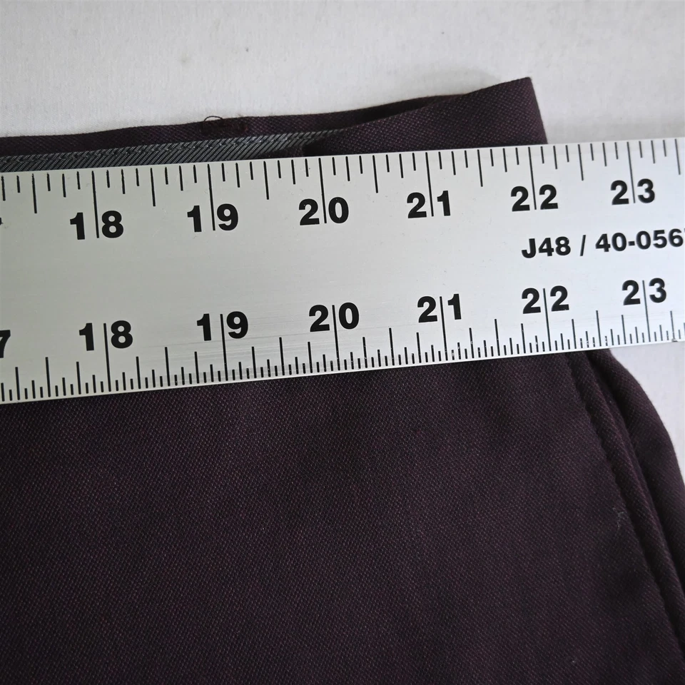 NEW Calvin Klein 44 Burgundy Dark Red Straight Suit Trouser Dress Pants - Image 2 of 4